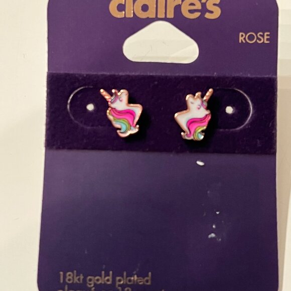 Claire’s & Luxe by Claire’s Colorful Stud Earrings Set – 3 Pairs! 🌸🐢🦄 (w/x) - Picture 3 of 12